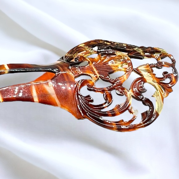 🌺Vintage Celluloid Tortoise Shell Hair Comb - Picture 6 of 11